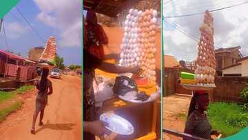 "She broke the laws of physics": Egg hawker trends over how she arranged eggs like storey building