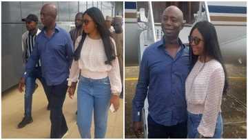 Powerful video and photo drop as Regina Daniels and 59-year-old billionaire husband spotted hand-in-hand as they head home