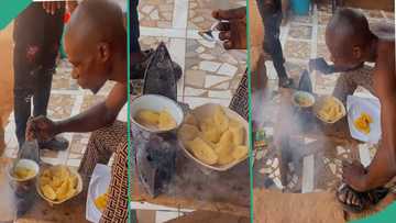 "This is deep": Man uses pressing iron to boil plantain due to the rising cost of gas, video amuses many