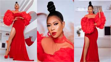Lady in Red: Selly Galley drops wild photos as she shows off her thighs in stunning red dress