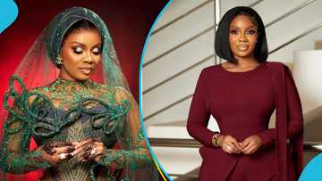 Serwaa Amihere looks radiant in a stylish corset kente gown and hijab: "This is beyond beautiful"