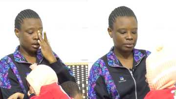 Woman who went to saudi 7 years ago returns with 2 kids from deadbeat sudanese dads