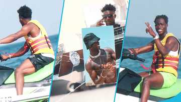 Kudus and Kamaldeen ride jet skis and yacht, flaunt their diamond jewellery and luxury outfits on vacation