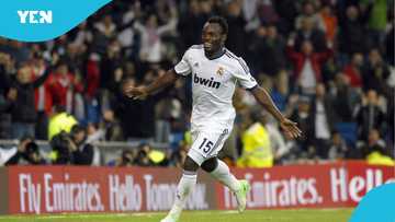 Michael Essien shares iconic Real Madrid moment with Cristiano Ronaldo (Photo)