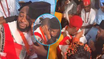 Chivido 2024: Davido weeps as Chioma's father blesses their marriage: "He misses his mom"