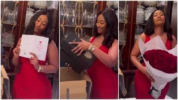 Hajia 4Reall buys ₵4k red roses, a ₵42k Dior bag for herself on Val's Day, Ghanaians react to video