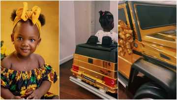 Simi's daughter boldly drives her gold car with confidence in video; stuns fans