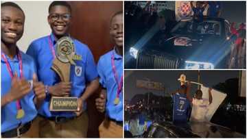 NSMQ 2022: Dr Ernest Ofori Sarpong Takes Victorious Presec Boys On A Victory Parade In His Rolls Royce Phantom