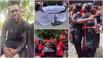 Baba Spirit: Sad video of Big Akwes, others carrying body of comedian for burial sparks tears