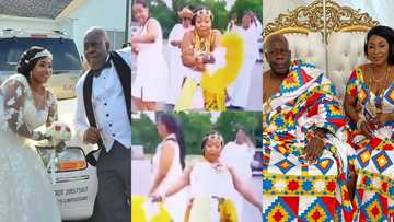 Funny scenes a Kyeiwaa dances 'gbese' with her bridesmaids in unseen video from her wedding