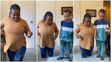 Disabled mum who is talented dances Jerusalema by Master KG, she vibes nicely with her kids in viral video