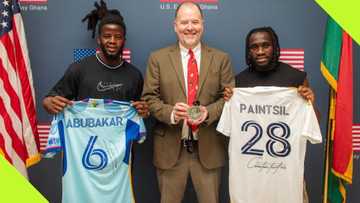 Joseph Paintsil and Lalas Abubakar Pay Courtesy Visit to American Embassy After MLS Season