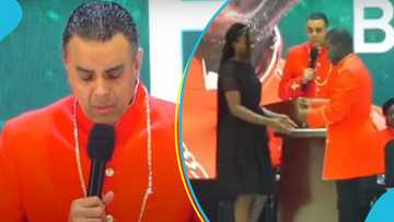 Bishop Dag Heward-Mills fights back the tears during memorial service for late Bishop Oko Bortei-Doku