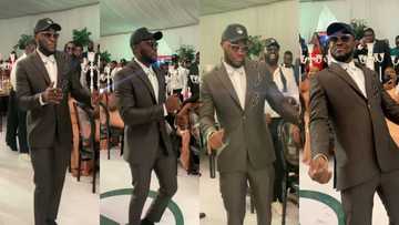 Kennedy Osei steals show at friend's wedding with bespoke fashion and sleek dance moves