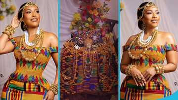 Joselyn Dumas turns into an Ashanti bride, rocks kente and gold ensembles in video