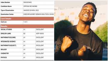 WASSCE 2022: Smart GH 'boy' who earned 7As gets full scholarship to university; peeps excited