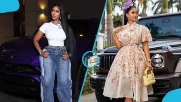 Hajia4Reall flaunts plush new mansion with Lamborghini and Porsche parked outside