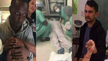 8 Photos showing men's reactions when their wives were in labour heap reactions