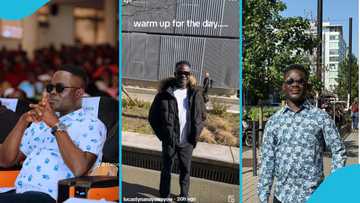 Ship Dealer looks handsome as he rocks expensive jacket and chills abroad