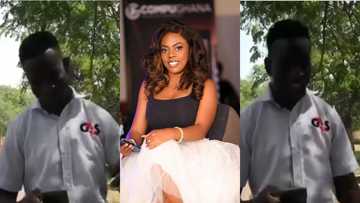 Nana Aba offers job to security man with exceptional radio-presenting skills