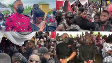 Videos drop as Obofour, Badu Kobi and other top pastors storm Kumasi to mourn with Obinim at his father's funeral