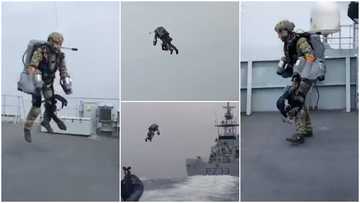 UK Soldiers Fly in the Air With Amazing Tech Jet Suit, Video Showing Officers Over the Sea Stirs Reactions
