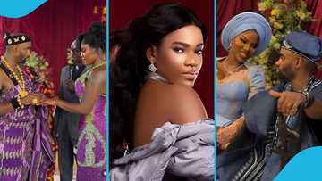 Popular Ghanaian musician Tiisha ties the knot with her Nigerian fiancé in lovely traditional wedding, videos