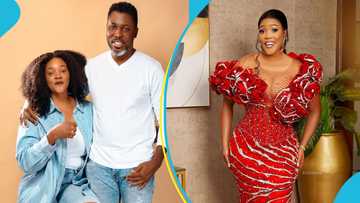 A Plus' wife Akosua Vee slays in a star-studded red corset gown in birthday photos, peeps celebrate her