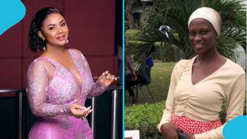 Talented UEW student makes a lovely portrait of Nana Ama McBrown with cocoa leaves