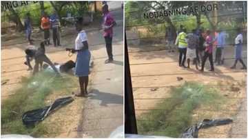 Video captures moment 'trotro' driver and mate assaulted police officer, netizens react: “This is unacceptable”
