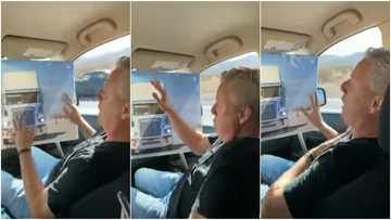 Kids prank their dad & make him think their vehicle is about to collide with trailer