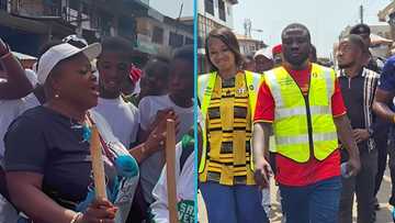 Ghana @68: Kumawood star Mercy Asiedu joins Ashanti Regional Minister to clean Kumasi