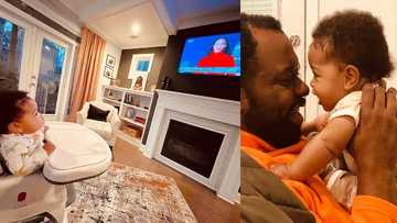 Dad records emotional moment his infant daughter saw her mum on TV for 1st time