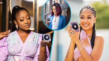 Ghanaian celebs Sister Derby, Niki Samonas, Anita Akuffo, and Juliet Bawuah marvel at Tecno’s Phantom V Flip