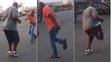 2 men show powerful dancing skills on the road; video heats social media; many react