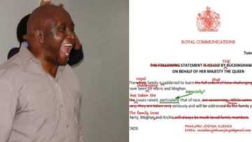 Kenyan man hilariously corrects English mistakes in British Royal family's statement on Meghan