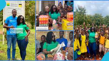 Tima Kumkum celebrates 36th birthday with pupils of Nkwantapong Primary, photos warm hearts