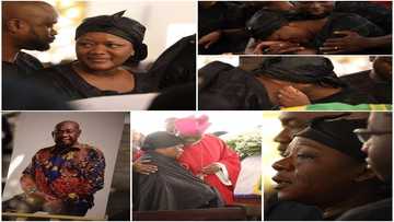 Heartbreaking moment for actor Kofi Bucknor’s wife, as her husband being laid to rest (Photos)