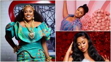 United Showbiz host MzGee looks flamboyant in two stylish lace gowns for her birthday photoshoot