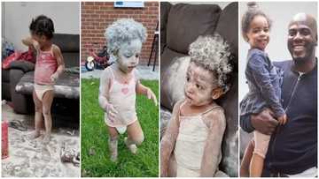 Father of 3 finds girls messed it with flour after leaving them for a brief call