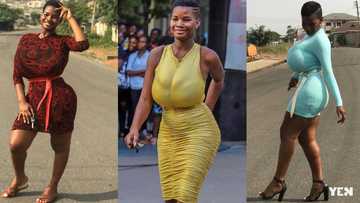 Pamela Watara: Heavy-chested model sets tongues wagging as she flaunts her new look in blue dress