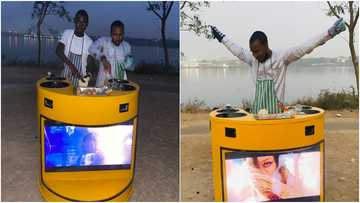 Man builds solar-powered cooker that has television; social media reacts