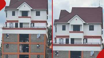 Ghanaians puzzled as family builds dream house on top of apartment: "That building is leaning to one side"