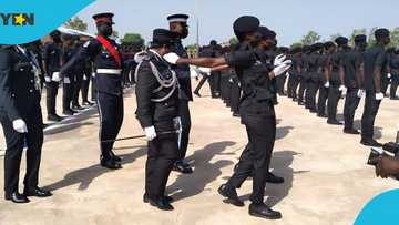 Newly graduated police officers celebrate in high spirits at Ghana Police Academy passing-out parade