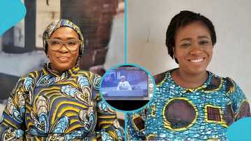 Ghanaian presenter Peggy Donkor causes stir as she rocks Team Legal Wives' cloth during live broadcast