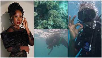 Naa Ashorkor goes deep sea scuba diving, Ghanaians admire her bravery