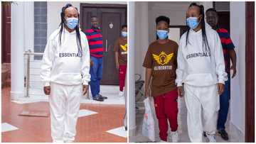 Photos pop up as Daddy Lumba and son tour new radio station in stylish outfits