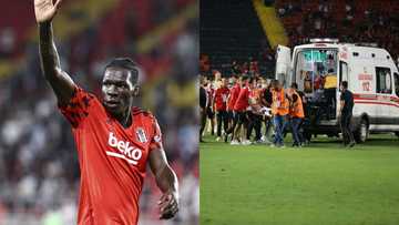 Panic as football star collapses pitch during top european match