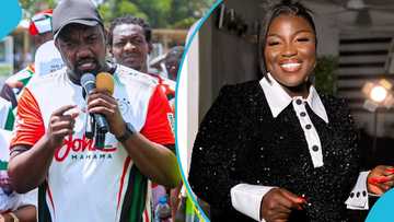 Dumelo makes funny faces as MC Yaa Yeboah speaks seriously on United Showbiz, video trends