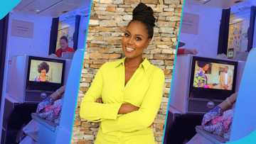 Yvonne Nelson overjoyed as the flight she boarded played her movie: "Dream come true"